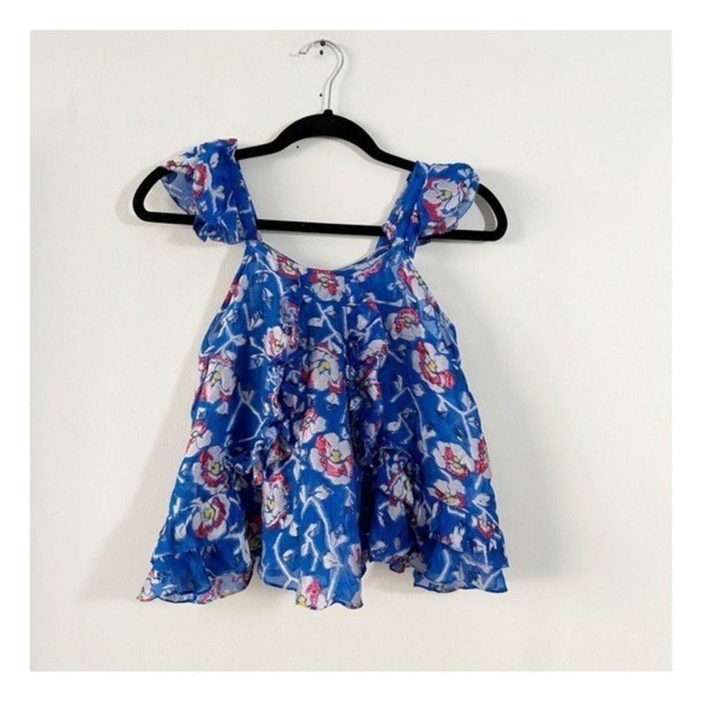Isabel‎ Marant Sleeveless silk Blue floral top size 36/2